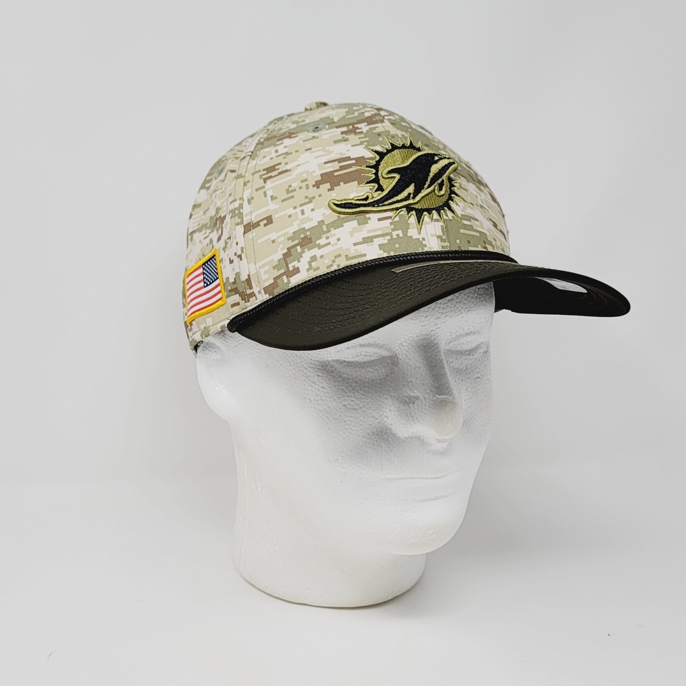 New Era 39THIRTY Salute to Service Miami Dolphins Hat Size M/L Camo Tactical Cap